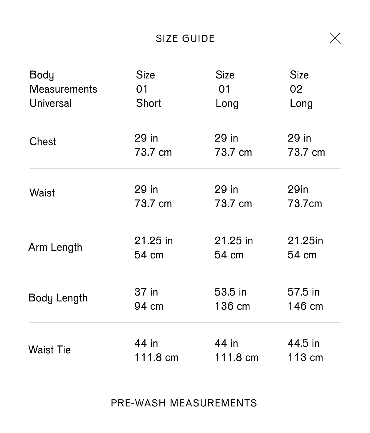 Size guide