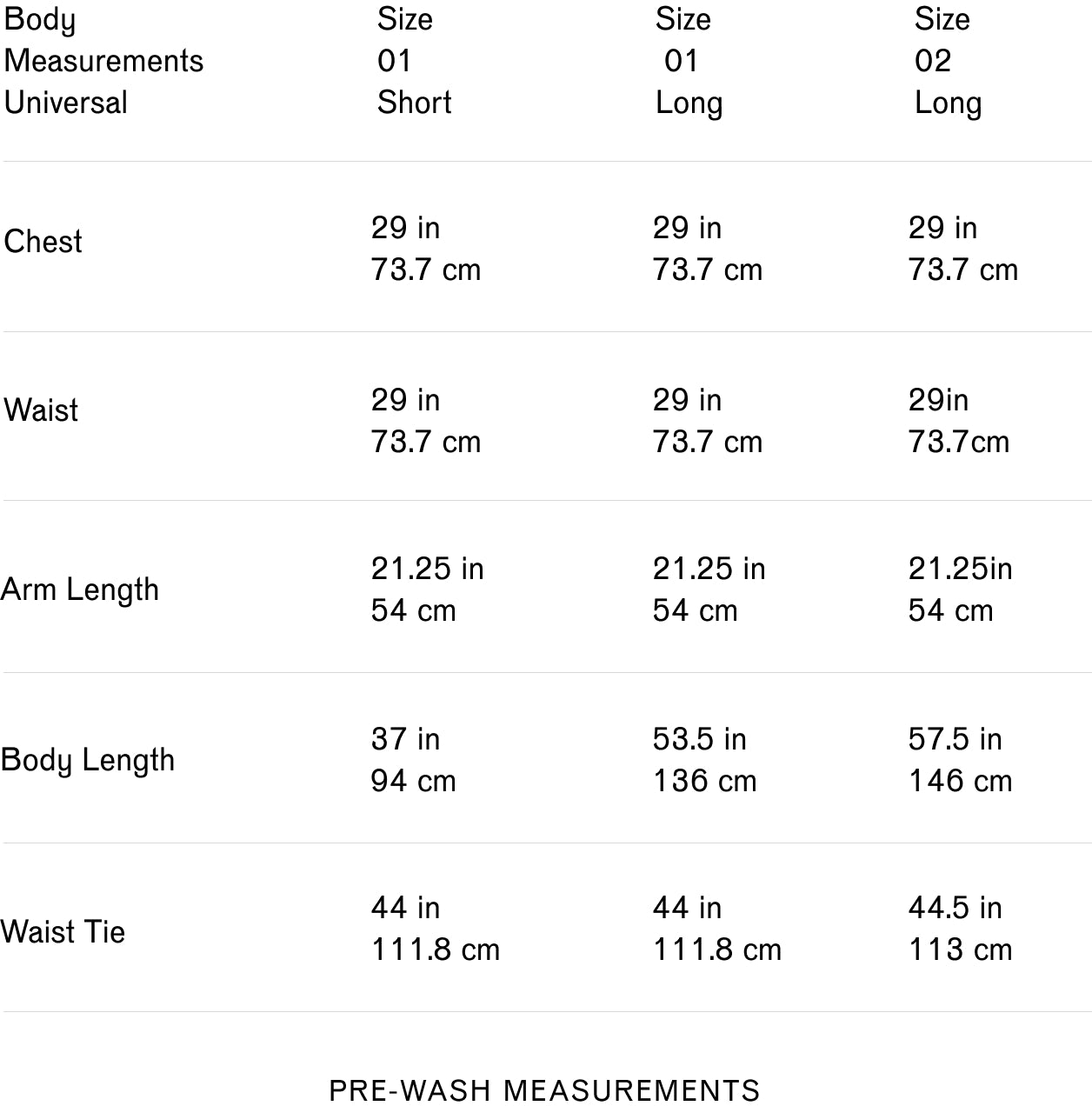 Size guide