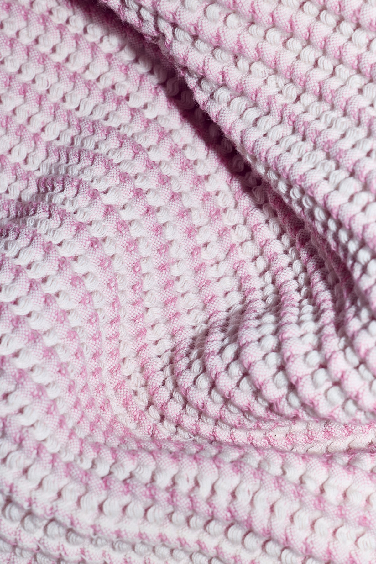 Close-up of soft cotton weave of Shell baby receiving towel