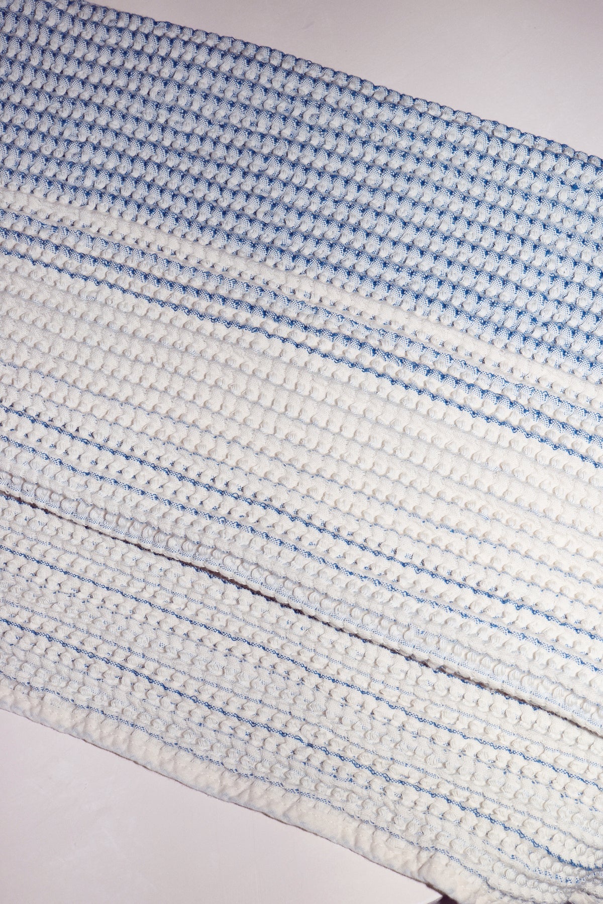 Close up of pure cotton waffle pique texture