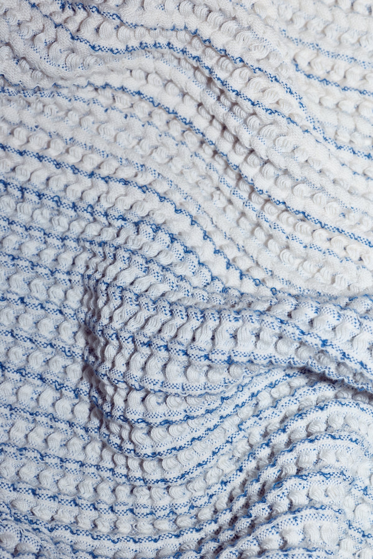Close-up of absorbent natural cotton texture of Tide baby towel