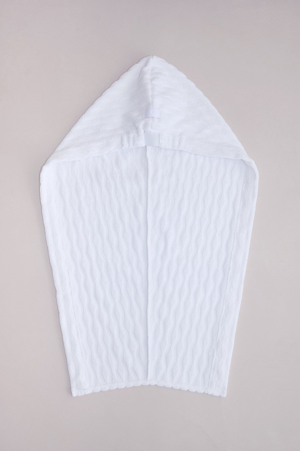 Head wrap laid flat showing cotton-linen fabric shape and structure